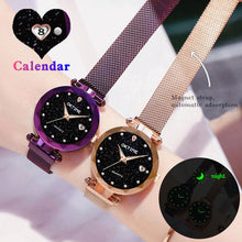 Load image into Gallery viewer, New Top Band Women's Wristwatch Noble Quartz Watch  Magnetic Strap Starry Round Dial Wrist Watches For Business Traveling