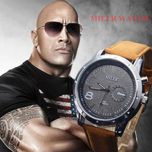 Load image into Gallery viewer, Miler Men Watches Top Brand Fashion Men's Leather Wrist watch Quartz Mens Watch Male Clock relogio masculino erkek kol saati