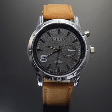 Load image into Gallery viewer, Miler Men Watches Top Brand Fashion Men's Leather Wrist watch Quartz Mens Watch Male Clock relogio masculino erkek kol saati