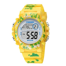 Load image into Gallery viewer, Navy Blue Camouflage Kids Watches LED Colorful Flash Digital Waterproof Clock For Boys Girls Date Week Creative Children's Watch