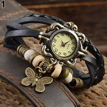 Load image into Gallery viewer, Women's Casual Vintage Multilayer Butterfly Faux Leather Bracelet Wrist Watch