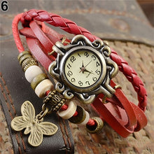 Load image into Gallery viewer, Women's Casual Vintage Multilayer Butterfly Faux Leather Bracelet Wrist Watch