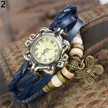 Load image into Gallery viewer, Women's Casual Vintage Multilayer Butterfly Faux Leather Bracelet Wrist Watch