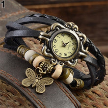 Load image into Gallery viewer, Women's Casual Vintage Multilayer Butterfly Faux Leather Bracelet Wrist Watch