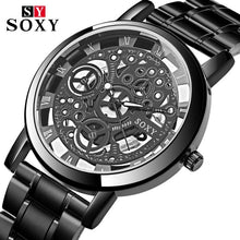Load image into Gallery viewer, SOXY 2019 NEW Men Watches Skeleton Top Brand Luxury Business Watches Men's Stainless Steel Band Auto Date relogio masculino saat