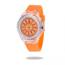 Load image into Gallery viewer, 2019 led Flash Luminous Watch Personality trends students lovers jellies woman men's watches 7 color light WristWatch best Gifts