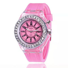 Load image into Gallery viewer, 2019 led Flash Luminous Watch Personality trends students lovers jellies woman men's watches 7 color light WristWatch best Gifts