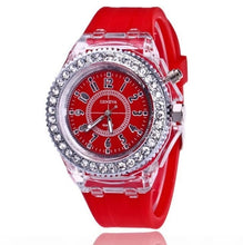 Load image into Gallery viewer, 2019 led Flash Luminous Watch Personality trends students lovers jellies woman men's watches 7 color light WristWatch best Gifts