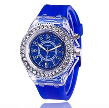 Load image into Gallery viewer, 2019 led Flash Luminous Watch Personality trends students lovers jellies woman men's watches 7 color light WristWatch best Gifts