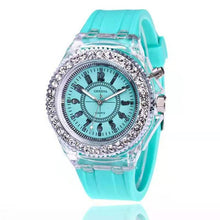 Load image into Gallery viewer, 2019 led Flash Luminous Watch Personality trends students lovers jellies woman men's watches 7 color light WristWatch best Gifts
