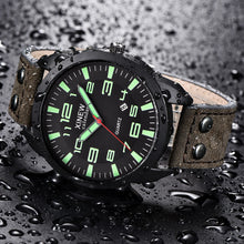 Load image into Gallery viewer, XINEW Watch Men Leather Strap Simple Calendar Luminous Dial Outdoor Men's Quartz Watch Men's Quartz Watch Relogio Masculino