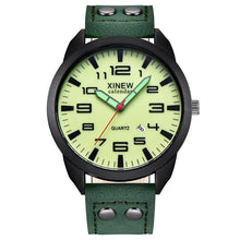 Load image into Gallery viewer, XINEW Watch Men Leather Strap Simple Calendar Luminous Dial Outdoor Men's Quartz Watch Men's Quartz Watch Relogio Masculino