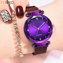 Load image into Gallery viewer, Temperament Women's Watches Ladies Milanese watch Wristband Quartz women's watch Magnetic buckle Montre femme Girls gift clock