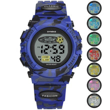 Load image into Gallery viewer, SYNOKE Sports Military Kids Digital Watches Student Children's Watch Fashion Luminous Led Alarm Camouflage Green Boy Clock