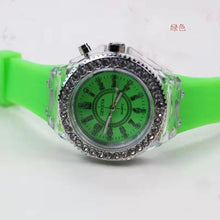 Load image into Gallery viewer, 2019 led Flash Luminous Watch Personality trends students lovers jellies woman men's watches 7 color light WristWatch best Gifts