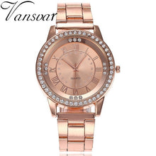 Load image into Gallery viewer, Luxury Crystal Women's Men's Crystal Rhinestone Stainless Steel Analog Quartz Wrist Watch Drop shipping wholesale Rose Gold