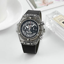 Load image into Gallery viewer, KIMSDUN Brand Men Watch Quartz Watch Skeleton Transparent Silicone Men's Sports Watch Water Resistant Chronograph Mens Watches