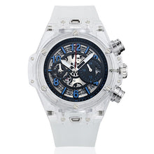 Load image into Gallery viewer, KIMSDUN Brand Men Watch Quartz Watch Skeleton Transparent Silicone Men's Sports Watch Water Resistant Chronograph Mens Watches