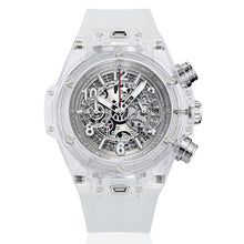 Load image into Gallery viewer, KIMSDUN Brand Men Watch Quartz Watch Skeleton Transparent Silicone Men's Sports Watch Water Resistant Chronograph Mens Watches