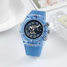 Load image into Gallery viewer, KIMSDUN Brand Men Watch Quartz Watch Skeleton Transparent Silicone Men's Sports Watch Water Resistant Chronograph Mens Watches