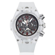 Load image into Gallery viewer, KIMSDUN Brand Men Watch Quartz Watch Skeleton Transparent Silicone Men's Sports Watch Water Resistant Chronograph Mens Watches