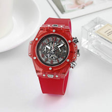 Load image into Gallery viewer, KIMSDUN Brand Men Watch Quartz Watch Skeleton Transparent Silicone Men's Sports Watch Water Resistant Chronograph Mens Watches