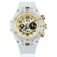 Load image into Gallery viewer, KIMSDUN Brand Men Watch Quartz Watch Skeleton Transparent Silicone Men's Sports Watch Water Resistant Chronograph Mens Watches