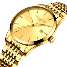 Load image into Gallery viewer, casual men watch ONTHEEDGE brand mens wristwatches luxury gold stainless steel man watches waterproof calendar men's watch