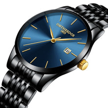 Load image into Gallery viewer, casual men watch ONTHEEDGE brand mens wristwatches luxury gold stainless steel man watches waterproof calendar men's watch