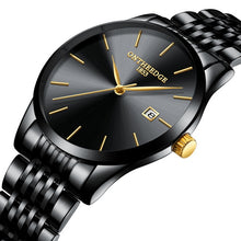 Load image into Gallery viewer, casual men watch ONTHEEDGE brand mens wristwatches luxury gold stainless steel man watches waterproof calendar men's watch