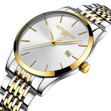 Load image into Gallery viewer, casual men watch ONTHEEDGE brand mens wristwatches luxury gold stainless steel man watches waterproof calendar men's watch