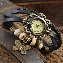 Load image into Gallery viewer, Women's Casual Vintage Multilayer Butterfly Faux Leather Bracelet Wrist Watch Ladies Female Clock Montre Femme Relogios 2017 Hot