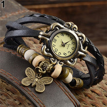 Load image into Gallery viewer, Women's Casual Vintage Multilayer Butterfly Faux Leather Bracelet Wrist Watch Ladies Female Clock Montre Femme Relogios 2017 Hot