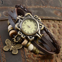 Load image into Gallery viewer, Women's Casual Vintage Multilayer Butterfly Faux Leather Bracelet Wrist Watch Ladies Female Clock Montre Femme Relogios 2017 Hot
