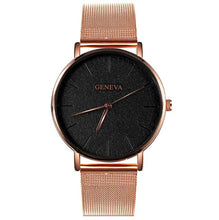 Load image into Gallery viewer, GENEVA Ultra-thin Women's Watch Business Watch Women Luxury Saat Rose Gold Mesh Stainless Steel Women's Watches Female Clock