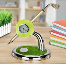 Load image into Gallery viewer, CRESTGOLF Golf Gift Golf Ball Design Pen Holder Desktop With a Mini Club Shape Pen and a Watch Golf Accessoires