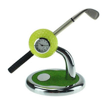 Load image into Gallery viewer, CRESTGOLF Golf Gift Golf Ball Design Pen Holder Desktop With a Mini Club Shape Pen and a Watch Golf Accessoires