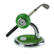 Load image into Gallery viewer, CRESTGOLF Golf Gift Golf Ball Design Pen Holder Desktop With a Mini Club Shape Pen and a Watch Golf Accessoires